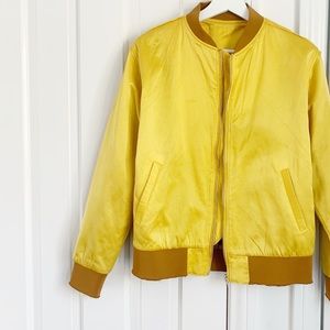 Gold yellow bomber jacket